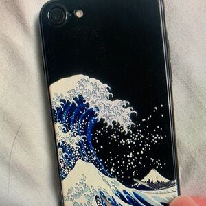 Case-Mate Black and Blue Wave Design Phone Case